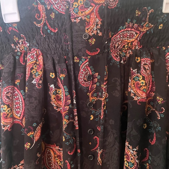 Torrid Maxi Challis Smocked Waist Button Skirt - Picture 3 of 4